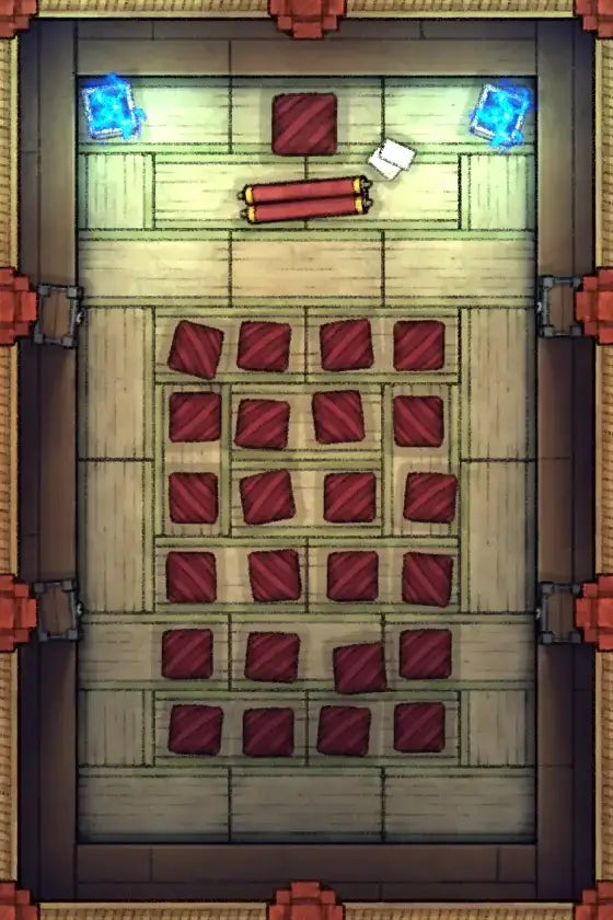 Fox Spirit’s Island Palace - Modular Dungeon Tileset Battlemap - red brick fireplace blue ice - Digital, Foundry VTT,