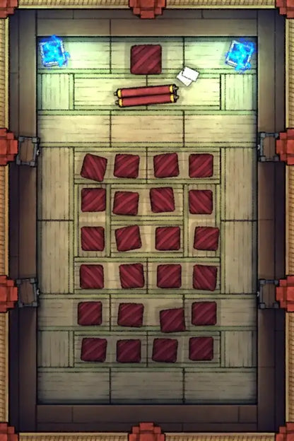 Fox Spirit’s Island Palace - Modular Dungeon Tileset Battlemap - red brick fireplace blue ice - Digital, Foundry VTT,