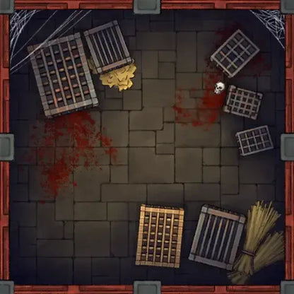 Fox Spirit’s Island Palace - Modular Dungeon Tileset Battlemap - red skull broomstick handle wooden - Digital, Foundry