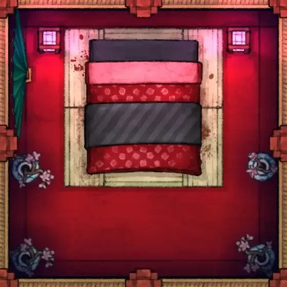 Fox Spirit’s Island Palace - Modular Dungeon Tileset Battlemap - red black striped wallet floral - Digital, Foundry