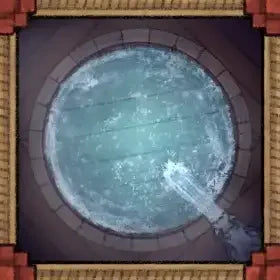 Fox Spirit’s Island Palace - Modular Dungeon Tileset Battlemap - round glass window stone frame - Digital, Foundry VTT,