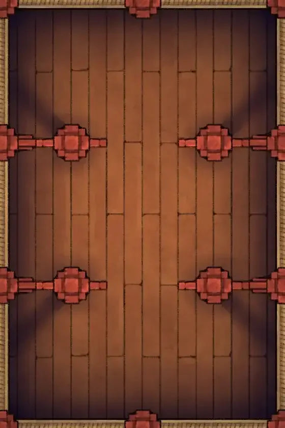 Fox Spirit’s Island Palace - Modular Dungeon Tileset Battlemap - wooden floor red brick accents - Digital, Foundry VTT,