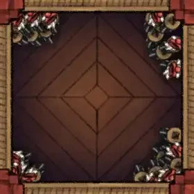 Fox Spirit’s Island Palace - Modular Dungeon Tileset Battlemap - wooden door geometric pattern dark - Digital, Foundry