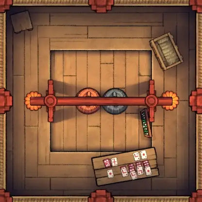 Fox Spirit’s Island Palace - Modular Dungeon Tileset Battlemap - wooden game table red metal - Digital, Foundry VTT,