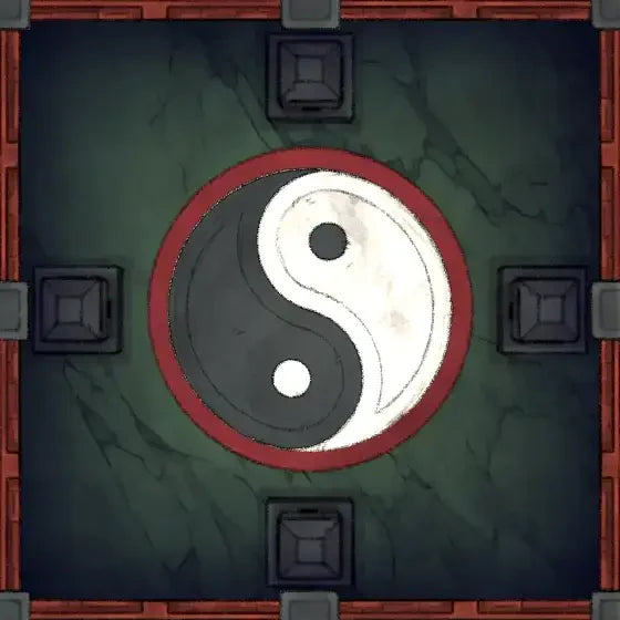 Fox Spirit’s Island Palace - Modular Dungeon Tileset Battlemap - yin yang symbol wall art - Digital, Foundry VTT, Print