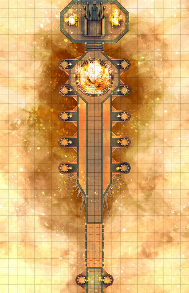 Hades’ Throne Room & Other Thrones Battlemap - fiery temple pathway - Digital, Foundry VTT, Print