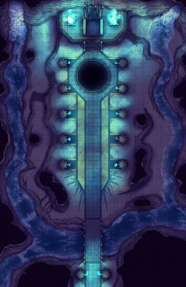 Hades’ Throne Room & Other Thrones Battlemap - symmetrical temple - Digital, Foundry VTT, Print