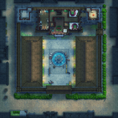 Imperial Caravanserai Post Station & Inn Battlemap - asian-style complex - Digital, Foundry VTT, Print