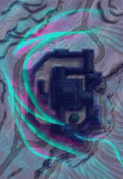Japanese Castle Exterior Battlemap - fantasy castle magic - Digital, Foundry VTT, Print