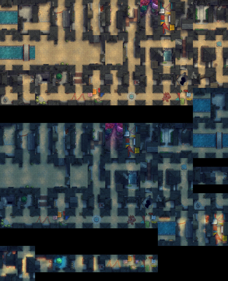 Mega Asian City Bundle Battlemap - 2019 toyota camry silver sedan - Digital, Foundry VTT, Print