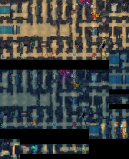 Mega Asian City Bundle Battlemap - 2019 toyota camry silver sedan - Digital, Foundry VTT, Print