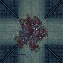 Modular Japanese Alleys & Streets Tileset Battlemap - bloody gruesome remains - Digital, Foundry VTT, Print