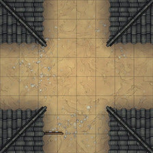 Modular Japanese Alleys & Streets Tileset Battlemap - crossroads battle map - Digital, Foundry VTT, Print