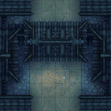 Modular Japanese Alleys & Streets Tileset Battlemap - dark stone bridge - Digital, Foundry VTT, Print