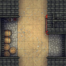 Modular Japanese Alleys & Streets Tileset Battlemap - dungeon corridor map - Digital, Foundry VTT, Print