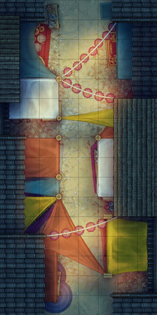 Modular Japanese Alleys & Streets Tileset Battlemap - festive asian street scene - Digital, Foundry VTT, Print