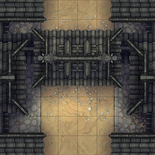 Modular Japanese Alleys & Streets Tileset Battlemap - fortified castle gate - Digital, Foundry VTT, Print