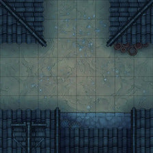 Modular Japanese Alleys & Streets Tileset Battlemap - overhead view tiled street - Digital, Foundry VTT, Print