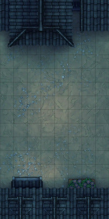 Modular Japanese Alleys & Streets Tileset Battlemap - overhead view tiled courtyard - Digital, Foundry VTT, Print