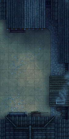 Modular Japanese Alleys & Streets Tileset Battlemap - overhead view tiled courtyard - Digital, Foundry VTT, Print