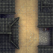 Modular Japanese Alleys & Streets Tileset Battlemap - overhead view narrow tiled alleyway - Digital, Foundry VTT, Print