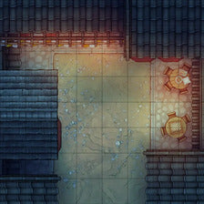 Modular Japanese Alleys & Streets Tileset Battlemap - overhead view tiled courtyard - Digital, Foundry VTT, Print