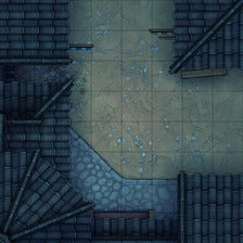 Modular Japanese Alleys & Streets Tileset Battlemap - rooftop battle map - Digital, Foundry VTT, Print