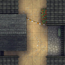 Modular Japanese Alleys & Streets Tileset Battlemap - rooftop battle map - Digital, Foundry VTT, Print