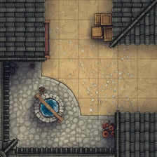 Modular Japanese Alleys & Streets Tileset Battlemap - stone water - Digital, Foundry VTT, Print