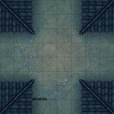 Modular Japanese Alleys & Streets Tileset Battlemap - tiled intersection roof overhangs - Digital, Foundry VTT, Print