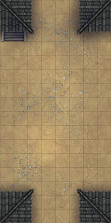 Modular Japanese Alleys & Streets Tileset Battlemap - tiled courtyard roofed corners - Digital, Foundry VTT, Print