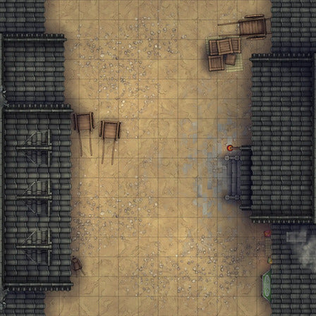 Modular Japanese City Streets Tileset Battlemap - overhead view town square - Digital, Foundry VTT, Print
