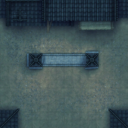 Modular Japanese City Streets Tileset Battlemap - stone bridge wooden supports - Digital, Foundry VTT, Print