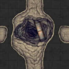 Modular Thousand-Statue Caves Tileset Battlemap - cavernous pit ladder barrel - Digital, Foundry VTT, Print