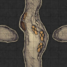 Modular Thousand-Statue Caves Tileset Battlemap - coffin-lined dungeon corridor - Digital, Foundry VTT, Print