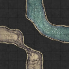 Modular Thousand-Statue Caves Tileset Battlemap - crossroads waterways - Digital, Foundry VTT, Print