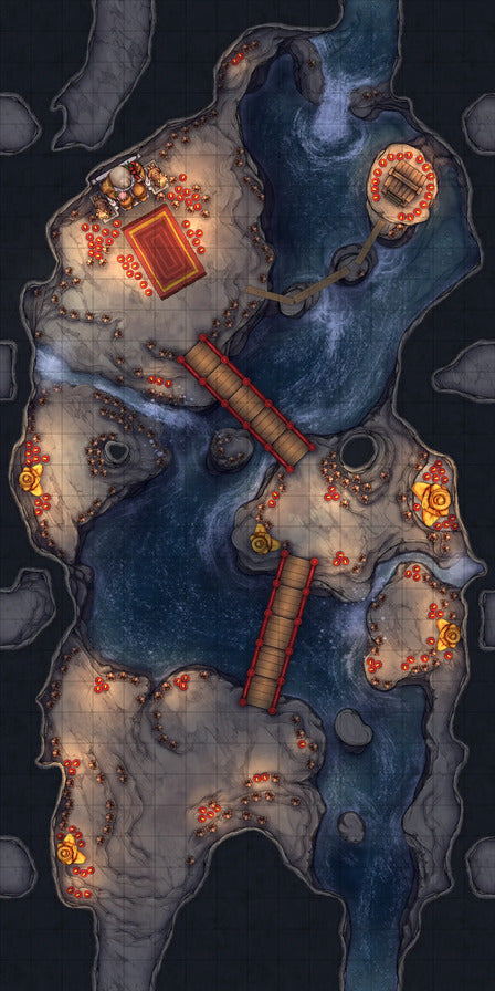 Modular Thousand-Statue Caves Tileset Battlemap - overhead view cavernous map - Digital, Foundry VTT, Print