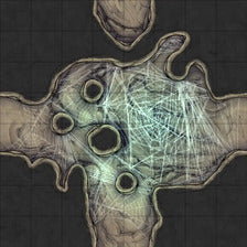 Modular Thousand-Statue Caves Tileset Battlemap - spiderweb-covered cavern map - Digital, Foundry VTT, Print