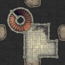 Modular Thousand-Statue Caves Tileset Battlemap - stone tower map - Digital, Foundry VTT, Print