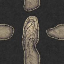 Modular Thousand-Statue Caves Tileset Battlemap - textured irregular stone pathway - Digital, Foundry VTT, Print