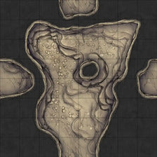 Modular Thousand-Statue Caves Tileset Battlemap - topographical cave map - Digital, Foundry VTT, Print
