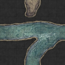 Modular Thousand-Statue Caves Tileset Battlemap - water-filled cavern map - Digital, Foundry VTT, Print