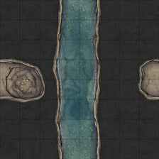 Modular Thousand-Statue Caves Tileset Battlemap - water-filled chasm - Digital, Foundry VTT, Print