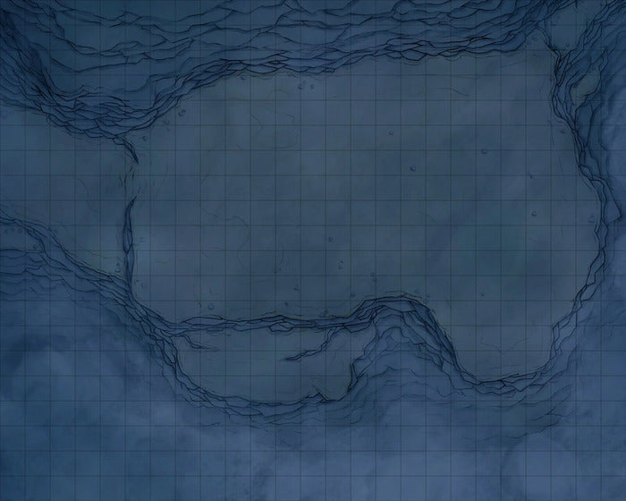 Mountain Monk Monastery Battlemap - abstract blue-toned landscape - Digital, Foundry VTT, Print