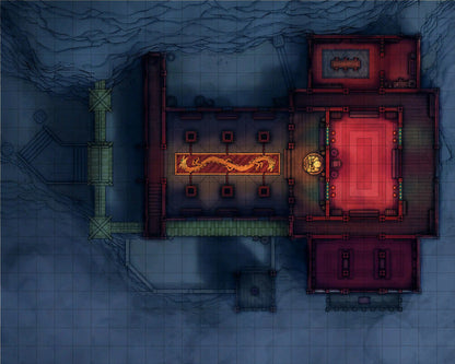 Mountain Monk Monastery Battlemap - asian-themed blueprint - Digital, Foundry VTT, Print