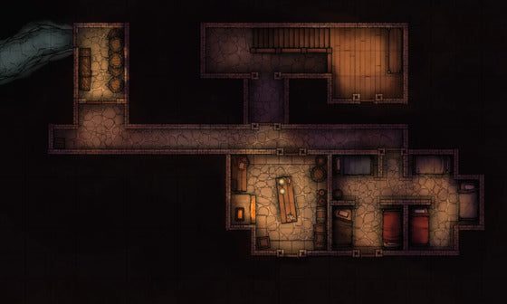 Mountain Monk Monastery Battlemap - dungeon map coffins stairs - Digital, Foundry VTT, Print