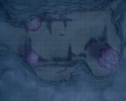 Mountain Monk Monastery Battlemap - ruined stone structure - Digital, Foundry VTT, Print