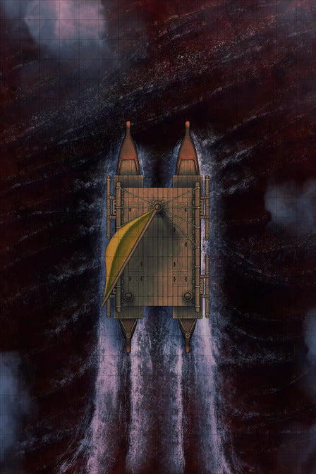 Polynesian Catamaran Canoe Battlemap - top-down view vessel - Digital, Foundry VTT, Print