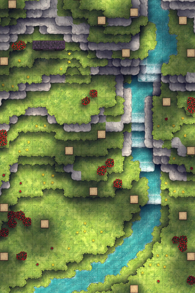 Stuck in a Square World Battlemap - top-down fantasy terrain map - Digital, Foundry VTT, Print