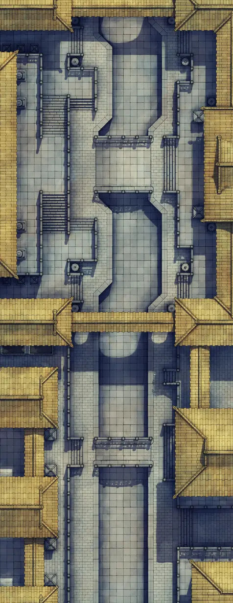 The Forbidden City Battlemap - overhead view temple complex - Digital, Foundry VTT, Print